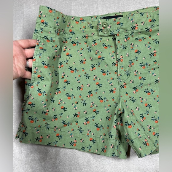 Anthropologie X Sanctuary Green Pink Red Floral Rose Cotton Blend Shorts 32 - Picture 3 of 16